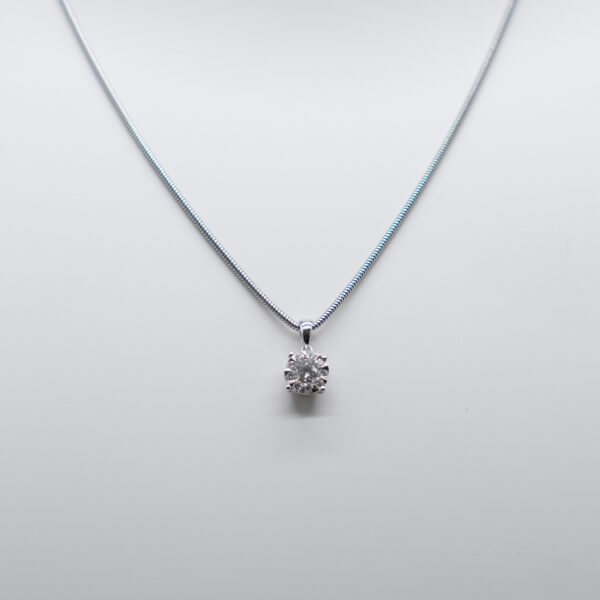Weißgoldhalskette (14K) mit Brillant-Anhänger
